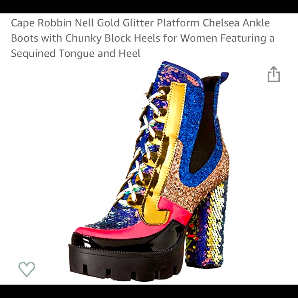 Cape Robbin Chelsea Sequins Ankle Boots size 11